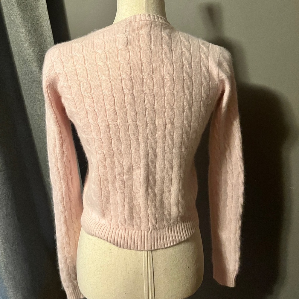 Brandy Melville Pink Crewneck Cable Knit